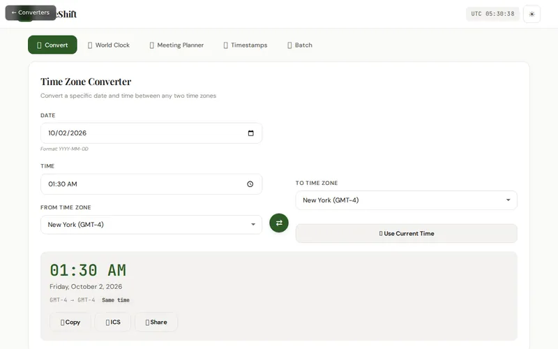 TimeShift open in the browser, showing its main screen